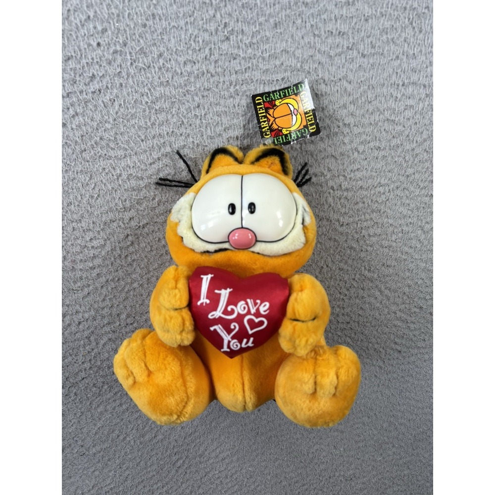 Vintage PAWS 1978 Garfield The Cat Plush Stuffed Toy I Love‎ You